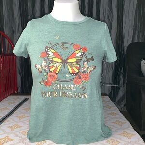 Butterfly Dreams Graphic Tee - Mint Green
